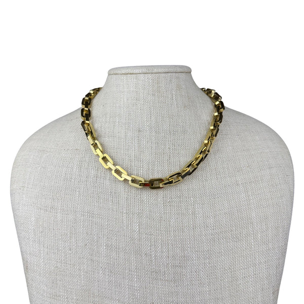 Eddie Borgo Gold Tone Chain Link Necklace Lobster Clasp Classic Design