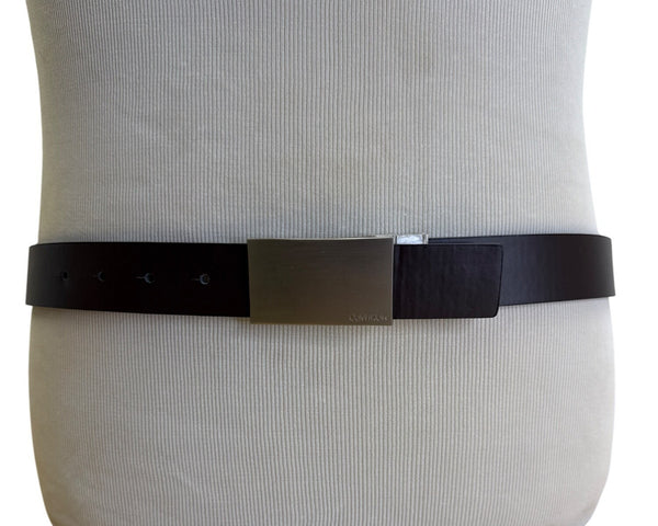Calvin Klein Mens Reversible Leather Belt With Brushed Silver Buckle Size 41