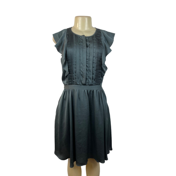 Banana Republic Women's Green Pintuck Short Sleeve Dress Sz 4 (EUR 34)