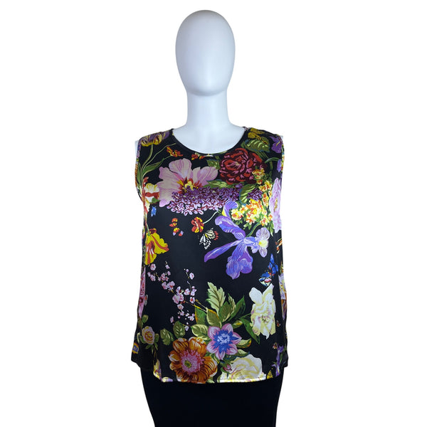 Caroline Rose Floral Sleeveless Women’s Blouse Vibrant Multicolor Size 2X