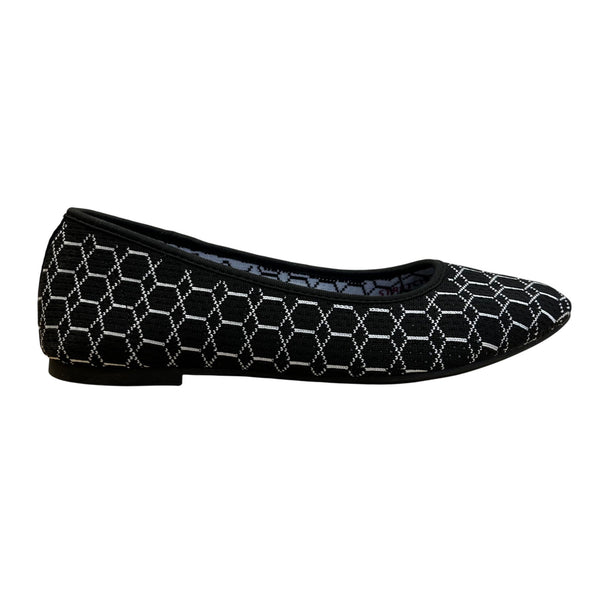 Skechers Women’s Black & White Stretch Fit Air-Cooled Flats Sz 6.5 - New