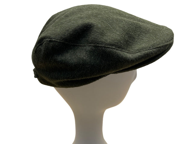 Hubertus Tiroler Loden Green\ Wool Flat Cap With Adjustable Strap