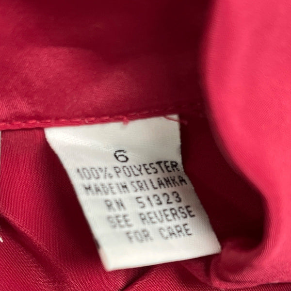 Vintage-Inspired Long Sleeve Blouse W/ Black Bow Tie Neck By Josephine Size 6