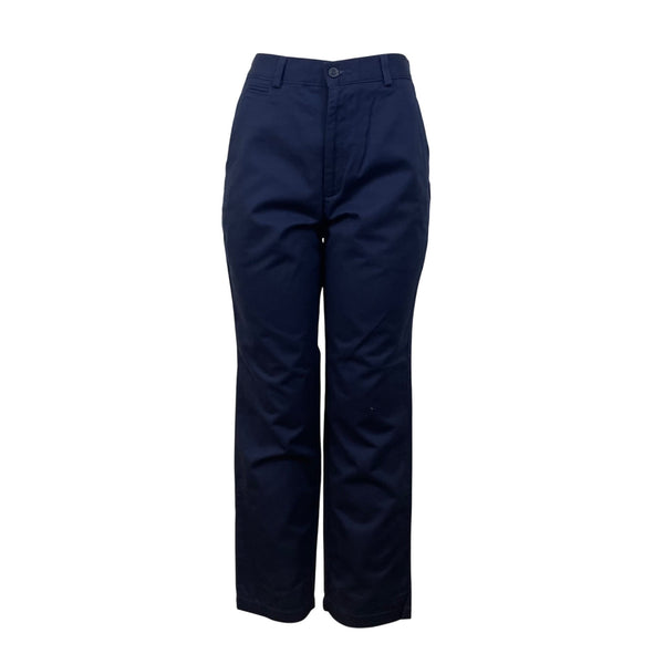 Dockers Womens Navy Flat Front Tapered Leg Pants Relaxed Fit No Wrinkles Sz 10S