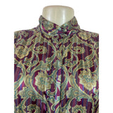 Vintage Yyes St. Clair Paisley Print Button-Up Long Sleeve Blouse Womens Size 12