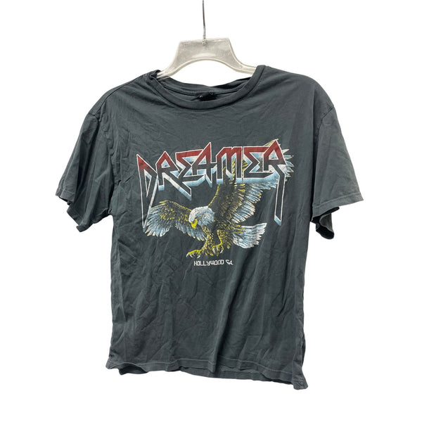 Day Womens Gray Cotton Dreamer Graphic T-Shirt XS Vintage Style Casual Crewneck