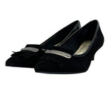 Anne Klein Women’s Black Suede Tassel I Flex Munza Kitten Heels Size 7M