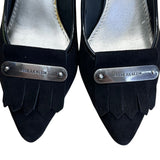 Anne Klein Women’s Black Suede Tassel I Flex Munza Kitten Heels Size 7M