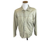 Vintage Joy Leather Beige Men's Button Front Jacket With Stitch Detail Coat Size L