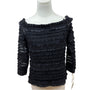Vintage Cattiva Womenβs Black Ruffled Off-Shoulder Top Size S - New