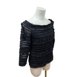 Vintage Cattiva Women’s Black Ruffled Off-Shoulder Top Size S - New