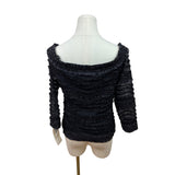 Vintage Cattiva Women’s Black Ruffled Off-Shoulder Top Size S - New