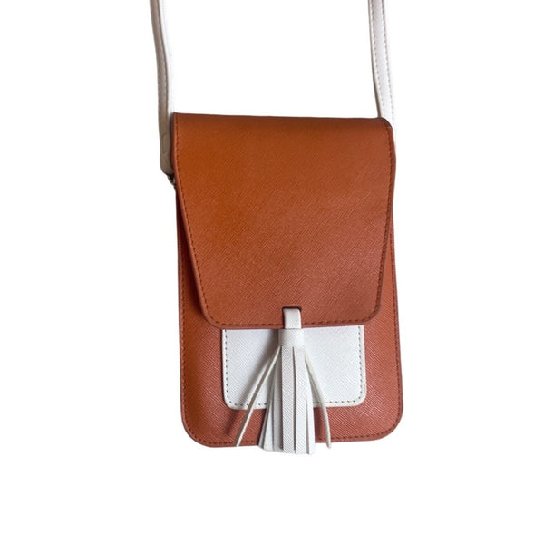 K Carrol Women's Burnt Orange and White Fashionable Crossbody Belt/Bag Sz S