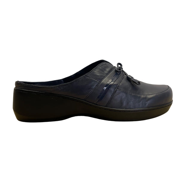 Easy Spirit Women’s Navy Leather Esabetti Comfort Slip-On Clogs Size 10W