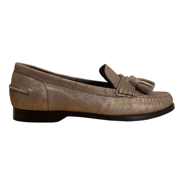 Cole Haan Women’s Gold Metallic Leather Pinch Grand Tassel Loafers Size 6.5B