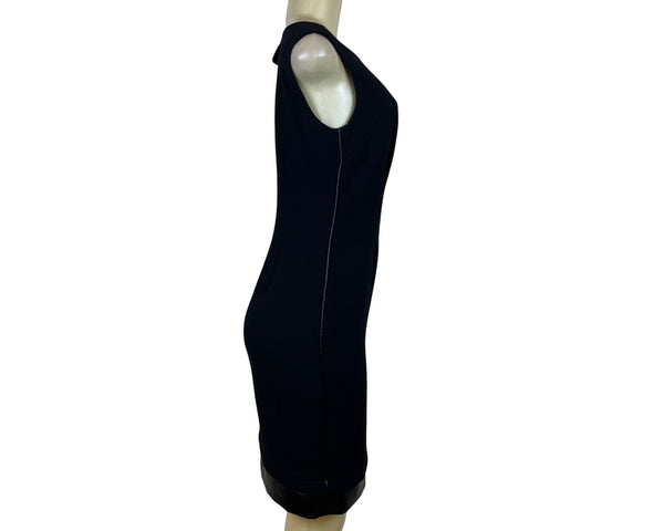 Per Se Womens Black Wool Blend Sleeveless Bow Accent Sheath Dress Size 4