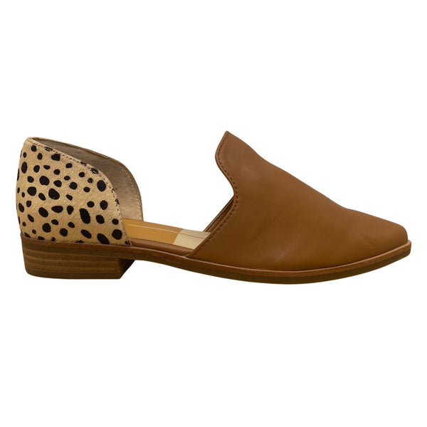 Dolce Vita Women's Brown & Animal Print Calf Hair Kelsa DOrsay Flats Size 6.5