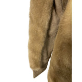 Vtg 60s Rosewin Women Brown Leather Faux Fur & Leather Coat With Shawl Collar