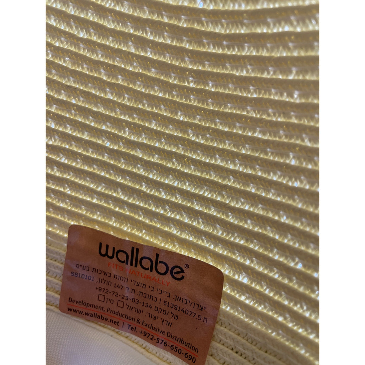 Wallabe Wide Brim Beige Straw Hat With Black Ribbon One Size