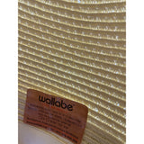 Wallabe Wide Brim Beige Straw Hat With Black Ribbon One Size