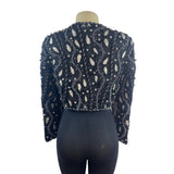 Vintage Victoria Royal Ltd. Black Beaded & Sequined Cropped Jacket Sz 10
