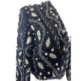 Vintage Victoria Royal Ltd. Black Beaded & Sequined Cropped Jacket Sz 10