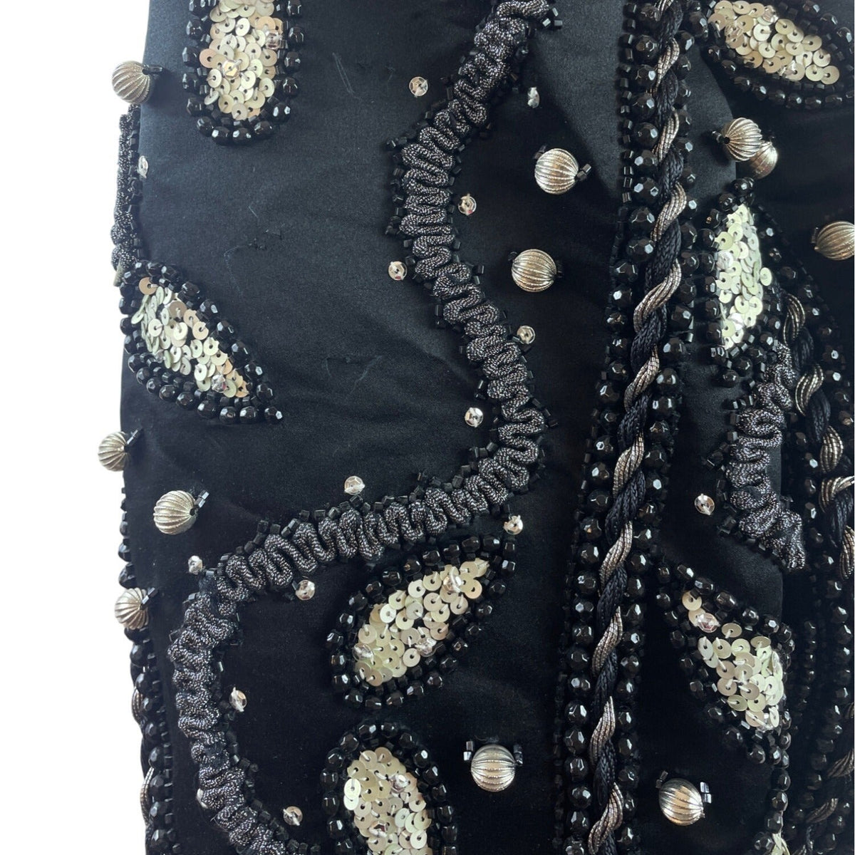 Vintage Victoria Royal Ltd. Black Beaded & Sequined Cropped Jacket Sz 10