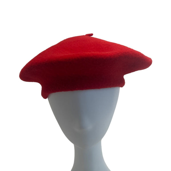 Unisex Crimson Red French Style Basque Beret - One Size