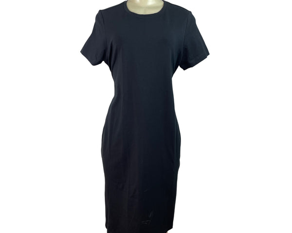 Gap Maternity Black Short Sleeve Tie-Back Midi Dress Size M