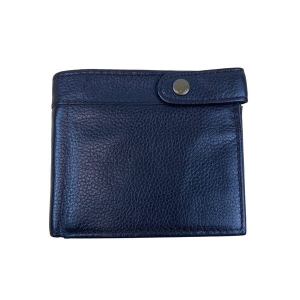 Mens Brown Embossed Leather RFID Protection Snap Detail Wallet Sz M