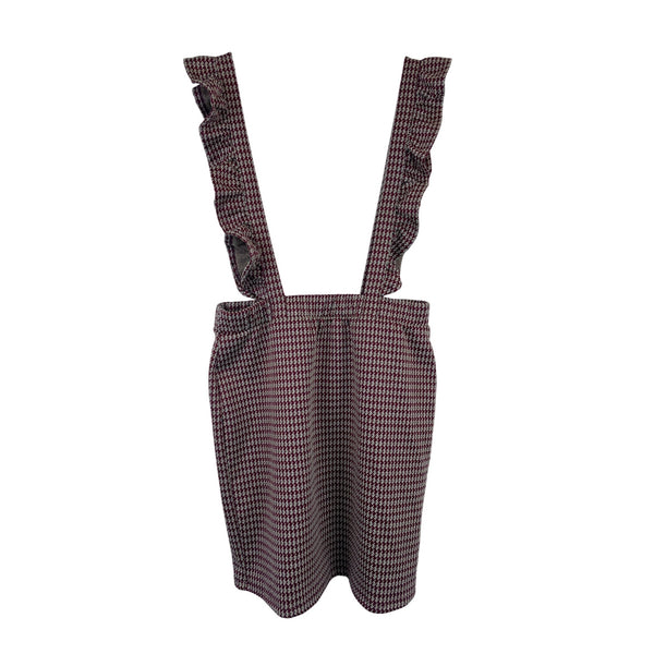 3rd + Malt Womens Red & White Houndstooth Pinafore Dress Size M