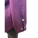 Vintage The Quacker Factory Women Purple Button-Up Floral Embroidered Shirt Sz L