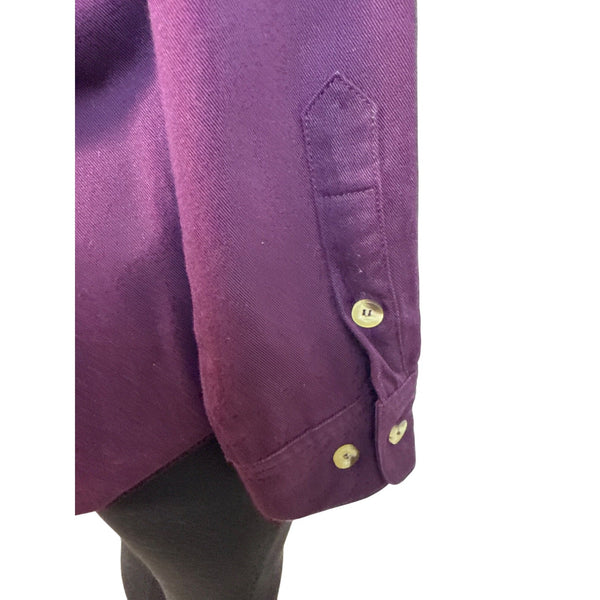 Vintage The Quacker Factory Women Purple Button-Up Floral Embroidered Shirt Sz L