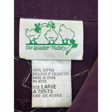 Vintage The Quacker Factory Women Purple Button-Up Floral Embroidered Shirt Sz L