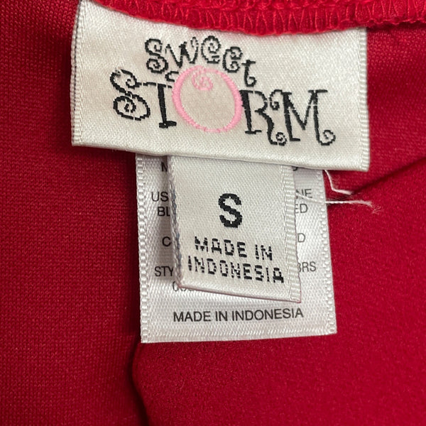 Sweet Storm Women's Red Sleeveless Jumpsuit With Sweetheart Neckline Size S