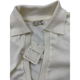 Free People By Intimately Vintage-Inspired Off-White Collared Ribbed Knit Long Sleeve Bodysuit