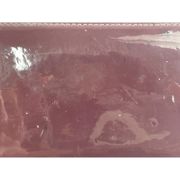 Vintage Coach Women Glossy Plum Burgundy Logo Art Leather Wallet Size S