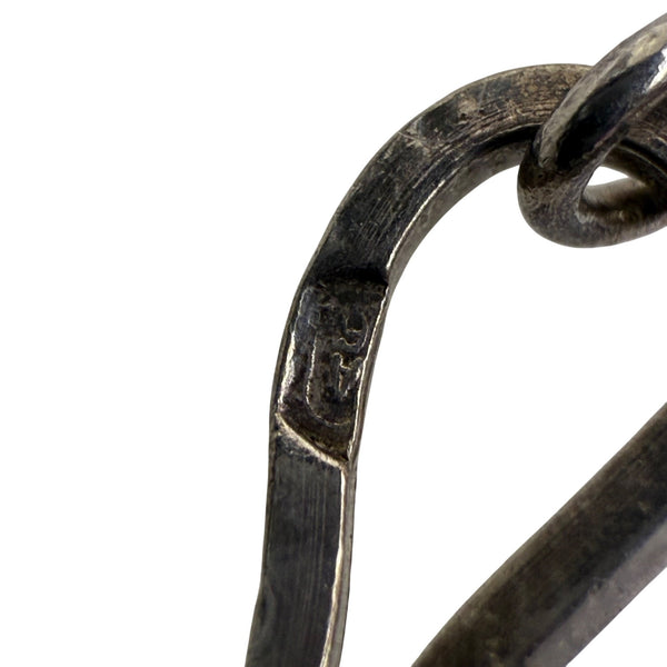 Vintage Israel Sterling Silver Pendant Necklace With Smoky Quartz Detail