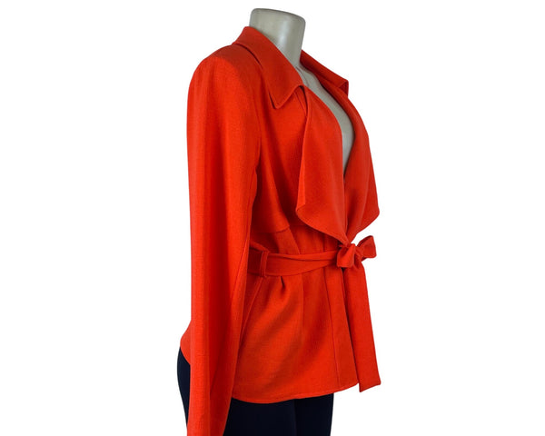 Vince Camuto Women's Orange Open Front Tie Belt Sweater Size 10P - New
