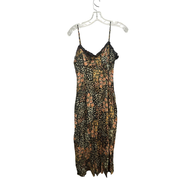 Dress Forum Womens Black Floral Spaghetti Strap Midi Dress S Boho Style Lightweight