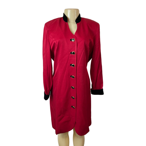 Danny & Nicole Women's Red Button Up Dress Sz 12