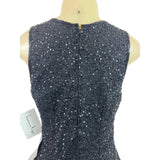 Laurence Kazar Black Sequin New Years Eve 2000 Jacket & Dress Set Size M - New