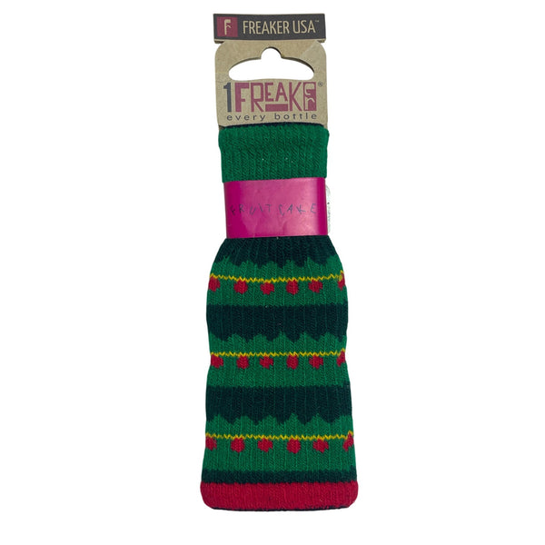 Freaker USA Insulating Multicolor Knit Bottle Sleeve Fruitcake Pattern One Size Adjustable