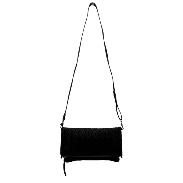 Stella & Dot Women’s Quilted Black Leather Waverly Petite Crossbody Bag