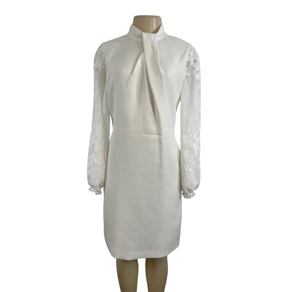 Elie Tahari Women's White Sheath Long Sleeve Zip Up Dress Sz 6 - NWT