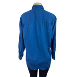 Vintage Mickey Inc Bambi & Flower Embroidered Blue Button-Up Shirt Size L