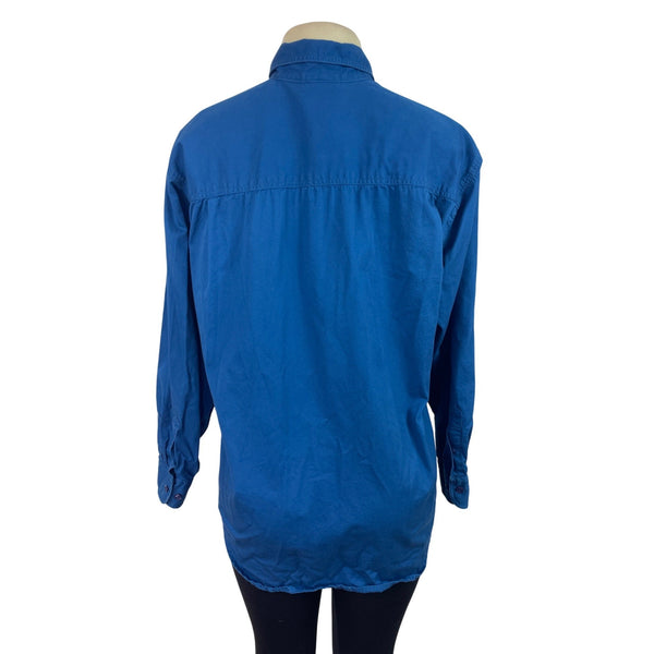 Vintage Mickey Inc Bambi & Flower Embroidered Blue Button-Up Shirt Size L