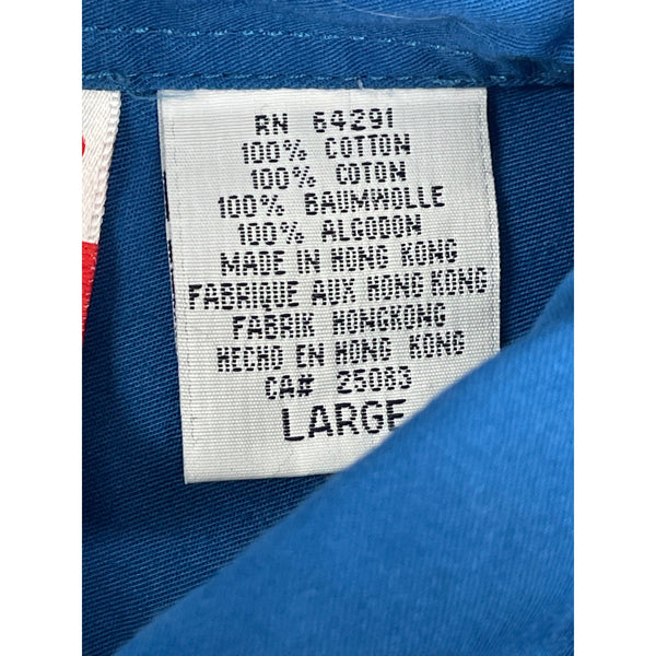 Vintage Mickey Inc Bambi & Flower Embroidered Blue Button-Up Shirt Size L