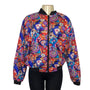 Margueritelli Womens Vintage Silk Bomber Jacket Paisley Print Multicolor Size M