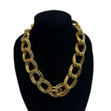 Women's Double Chain Loop Gold Tone Necklace - 21in